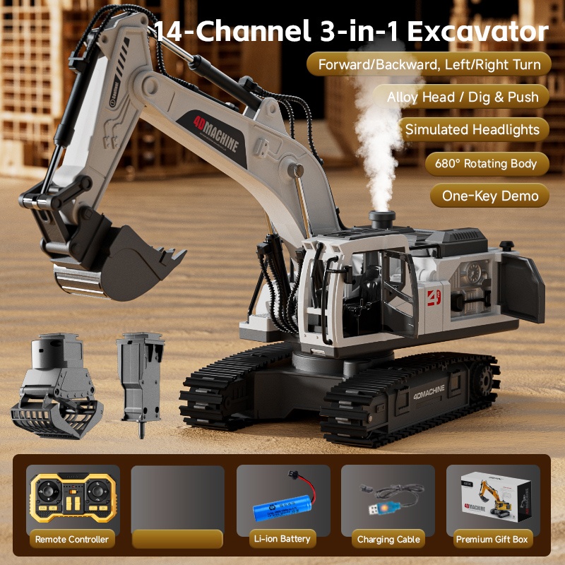 RC Alloy Excavator 14 Channel  - Home Automation Tutorial recension och pris