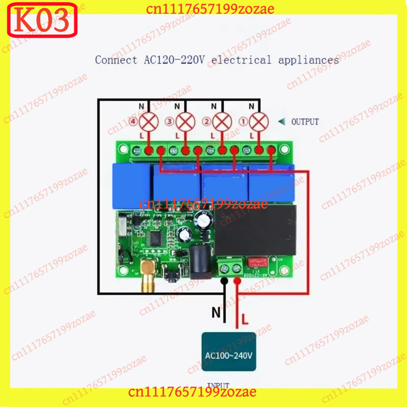 DC12‑36V 4CH Relay Receiver Mo - 433Mhz Receiver Module recension och pris